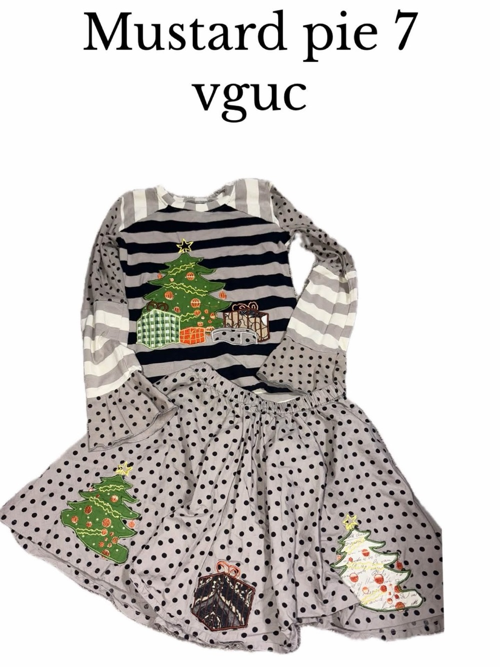 Mustard pie size 7 Christmas skirt and shirt set